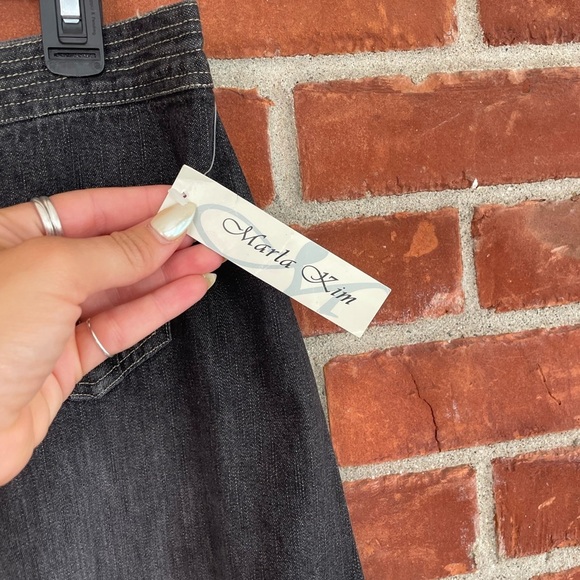 Vintage black denim button front midi skirt - Picture 7 of 7